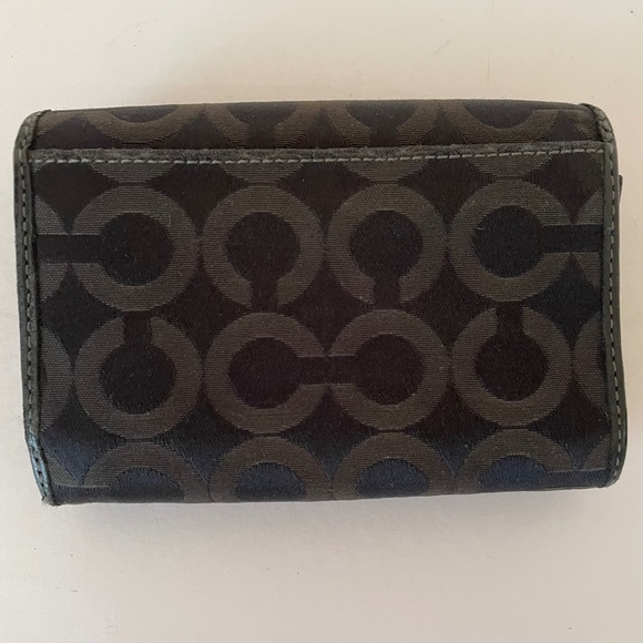 Coach Madison Op Art Signature Canvas Bifold Wallet Black Pink - Picture 7 of 16